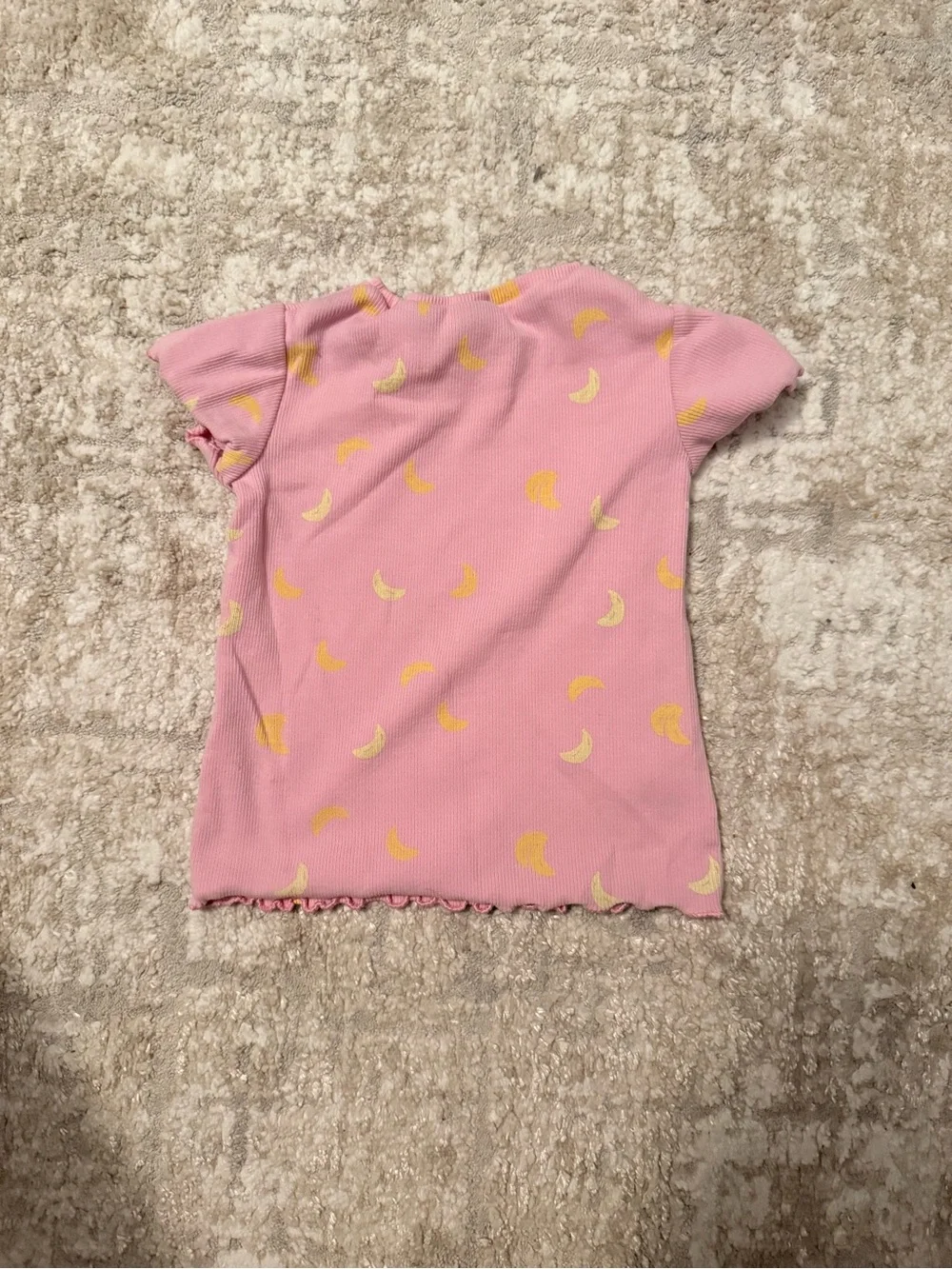 Zara Pink Short Sleeve Tee with Yellow Banana Print size 12-18M